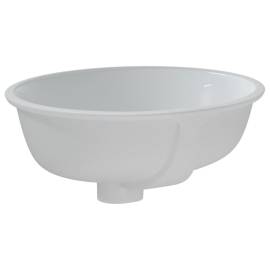 Chiuvetă de baie albă 38,5x33,5x19 cm, ovală, ceramică, 5 image