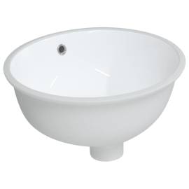 Chiuvetă de baie albă 38,5x33,5x19 cm, ovală, ceramică, 2 image