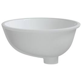 Chiuvetă de baie albă 43x35x19 cm, ovală, ceramică, 6 image