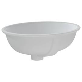 Chiuvetă de baie albă 43x35x19 cm, ovală, ceramică, 5 image