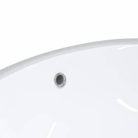 Chiuvetă de baie albă 43x35x19 cm, ovală, ceramică, 8 image