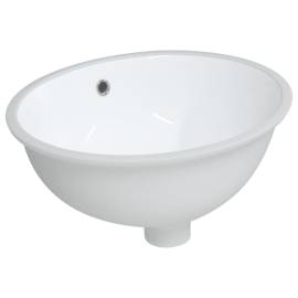 Chiuvetă de baie albă 43x35x19 cm, ovală, ceramică, 2 image