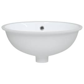 Chiuvetă de baie albă 43x35x19 cm, ovală, ceramică, 4 image