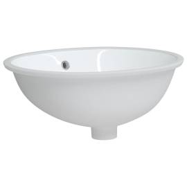 Chiuvetă de baie albă 47x39x21 cm, ovală, ceramică, 3 image