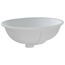 Chiuvetă de baie albă 47x39x21 cm, ovală, ceramică, 5 image