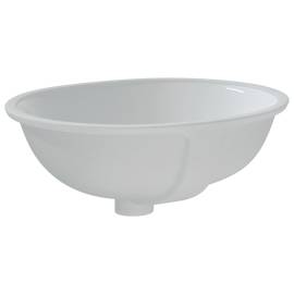 Chiuvetă de baie albă 49x40,5x21 cm, ovală, ceramică, 5 image