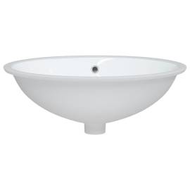Chiuvetă de baie albă 56x41x20 cm, ovală, ceramică, 4 image