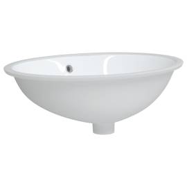 Chiuvetă de baie albă 56x41x20 cm, ovală, ceramică, 3 image
