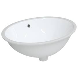 Chiuvetă de baie albă 56x41x20 cm, ovală, ceramică, 2 image