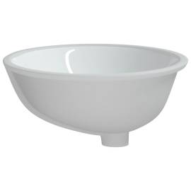 Chiuvetă de baie albă 56x41x20 cm, ovală, ceramică, 6 image