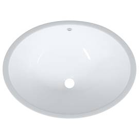 Chiuvetă de baie albă 56x41x20 cm, ovală, ceramică, 7 image