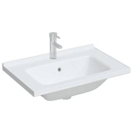 Chiuvetă de baie albă 71x48x19,5 cm, dreptunghiular, ceramică, 3 image