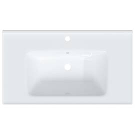 Chiuvetă de baie albă 81x48x19,5 cm, ovală, ceramică, 8 image