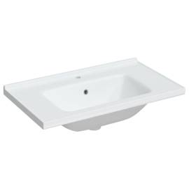 Chiuvetă de baie albă 81x48x19,5 cm, ovală, ceramică, 2 image
