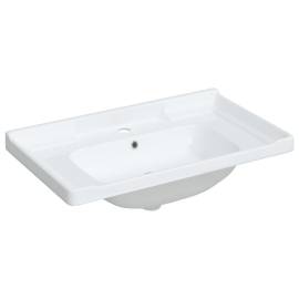 Chiuvetă de baie albă 81x48x23 cm, ovală, ceramică, 2 image