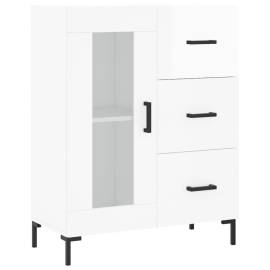 Servantă, alb extralucios, 69,5x34x90 cm, lemn compozit, 2 image