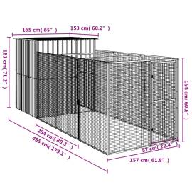 Cușcă de câine & țarc gri deschis 165x455x181cm oțel galvanizat, 8 image