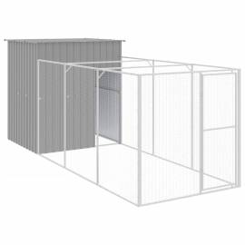 Cușcă de câine & țarc gri deschis 165x455x181cm oțel galvanizat, 2 image