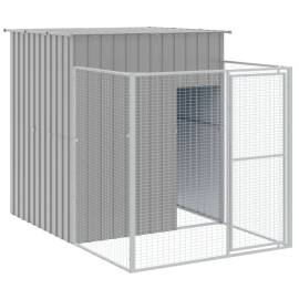 Cușcă de câine & țarc gri deschis 165x455x181cm oțel galvanizat, 6 image