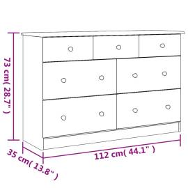 Comodă cu sertare alta, 112x35x73 cm, lemn masiv de pin, 8 image