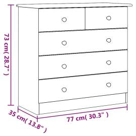 Comodă cu sertare alta, 77x35x73 cm, lemn masiv de pin, 8 image
