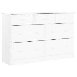 Comodă cu sertare alta, alb, 112x35x73 cm, lemn masiv de pin, 2 image