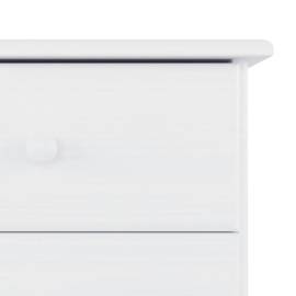 Comodă cu sertare alta, alb, 77x35x73 cm, lemn masiv de pin, 7 image