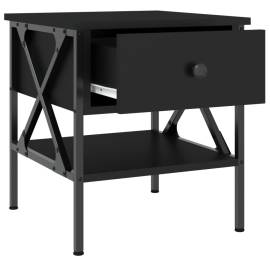 Noptiere, 2 buc., negru, 40x42x45 cm, lemn compozit, 7 image