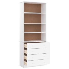 Bibliotecă cu sertare „alta” alb 77x35x186,5 cm lemn masiv pin, 4 image