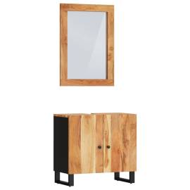 Set mobilier de baie, 2 piese, lemn masiv de acacia, 2 image
