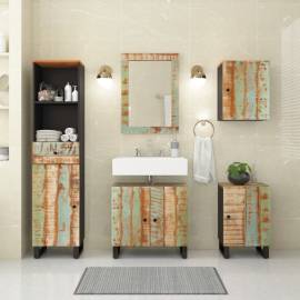 Set mobilier de baie, 5 piese, lemn masiv reciclat