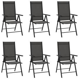 Set mobilier pentru grădină, 7 piese, negru, aluminiu, 3 image