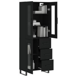 Dulap înalt, negru, 69,5x34x180 cm, lemn compozit, 3 image
