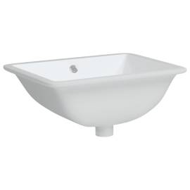 Chiuvetă de baie albă 47,5x35x19,5 cm, dreptunghiular, ceramică, 3 image