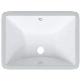 Chiuvetă de baie albă 47,5x35x19,5 cm, dreptunghiular, ceramică, 7 image