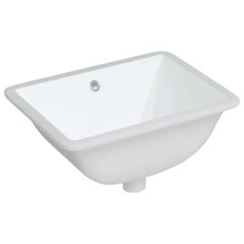 Chiuvetă de baie albă 47,5x35x19,5 cm, dreptunghiular, ceramică, 2 image