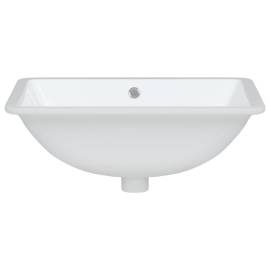 Chiuvetă de baie albă 47,5x35x19,5 cm, dreptunghiular, ceramică, 4 image