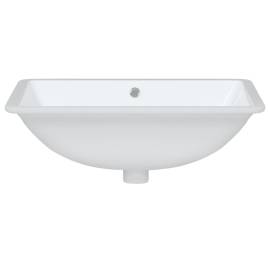 Chiuvetă de baie albă 60x40x21 cm, ovală, ceramică, 4 image