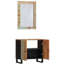 Set mobilier de baie, 2 piese, lemn masiv reciclat, 3 image