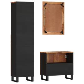 Set mobilier de baie, 3 piese, lemn masiv reciclat, 4 image