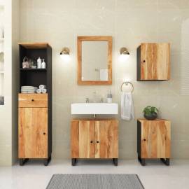 Set mobilier de baie, 5 piese, lemn masiv de acacia