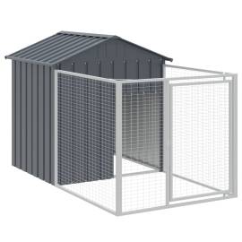 Cușcă câine cu acoperiș antracit 117x609x123 cm oțel galvanizat, 6 image