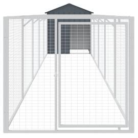 Cușcă câine cu acoperiș antracit 117x609x123 cm oțel galvanizat, 3 image