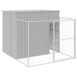 Cușcă de câine & țarc gri deschis 214x253x181cm oțel galvanizat, 2 image