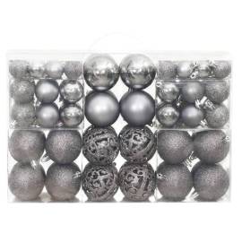 Globuri de crăciun, 100 buc, gri, 3 / 4 / 6 cm, 2 image