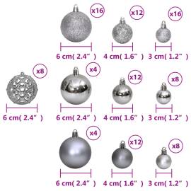 Globuri de crăciun, 100 buc, gri, 3 / 4 / 6 cm, 8 image