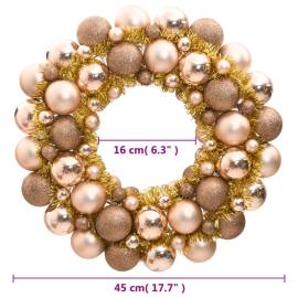 Coroană de crăciun, roz auriu, 45 cm, polistiren, 4 image