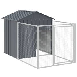 Cușcă câine cu acoperiș antracit 117x405x123 cm oțel galvanizat, 6 image