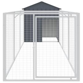 Cușcă câine cu acoperiș antracit 117x405x123 cm oțel galvanizat, 3 image