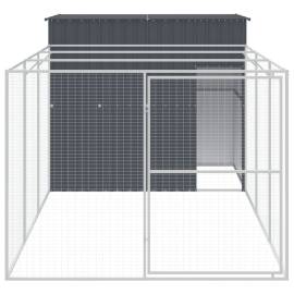 Cușcă de câine cu țarc antracit 214x457x181 cm oțel galvanizat, 3 image